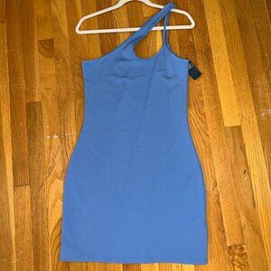 Abercrombie & Fitch Asymmetrical One-Shoulder Ponte Mini Dress